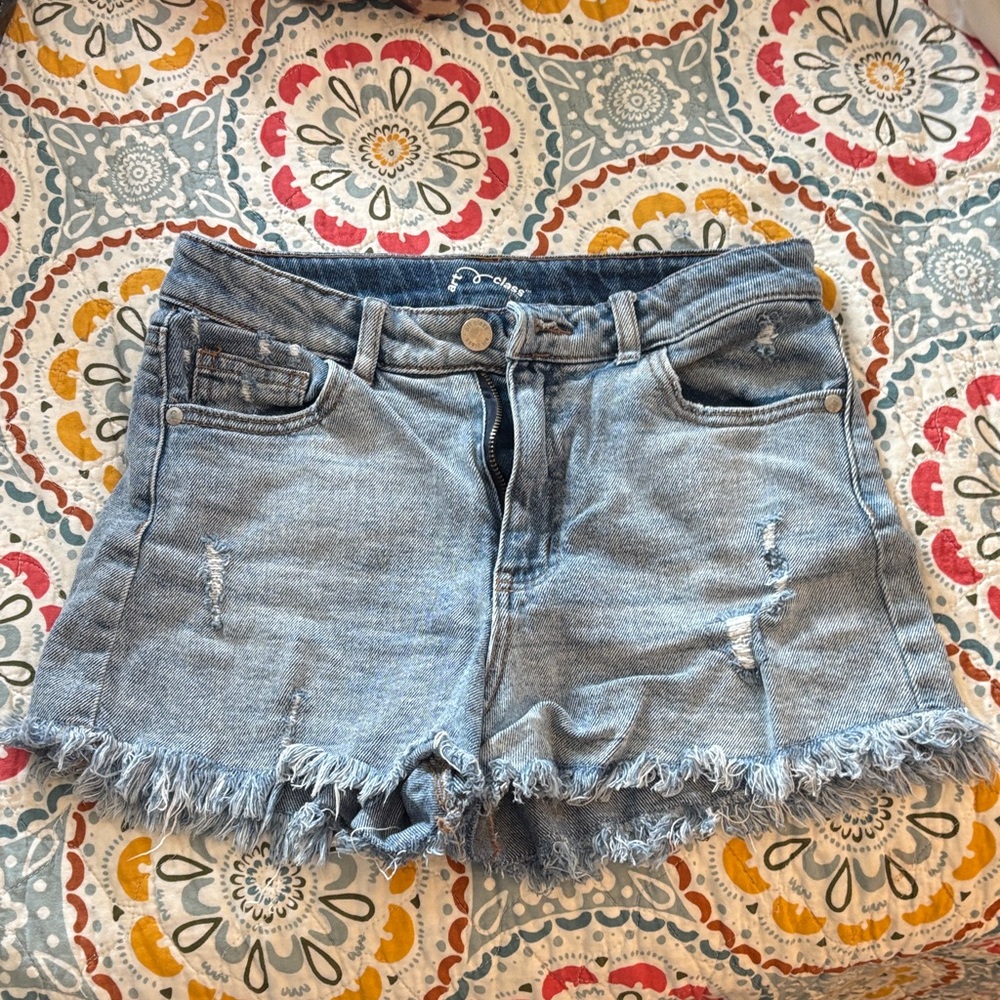 art class Distressed Blue Denim Shorts